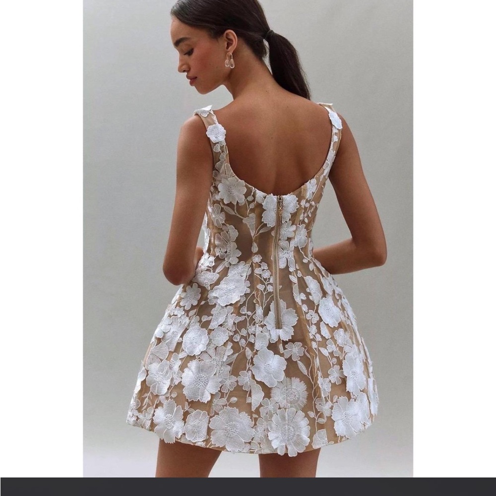 Bronx and banco Jasmine white flower mini dress XS New w tags - Picture 3 of 9